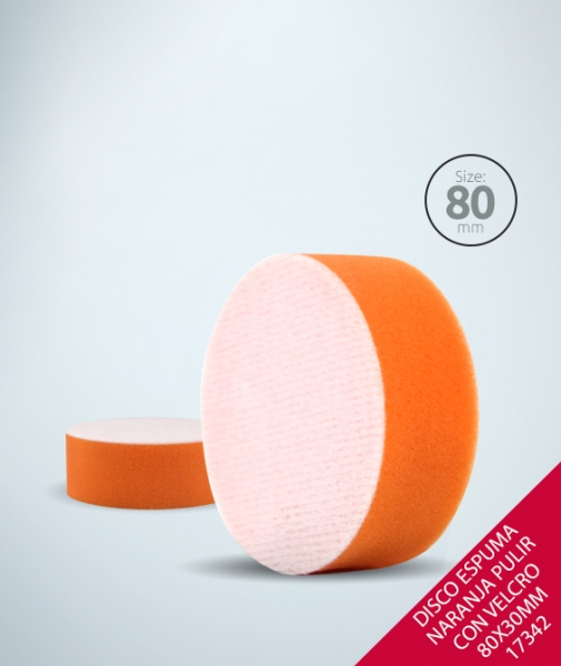 Foto principal DISCO PULIR ESPUMA NARANJA CON VELCRO 80X30MM