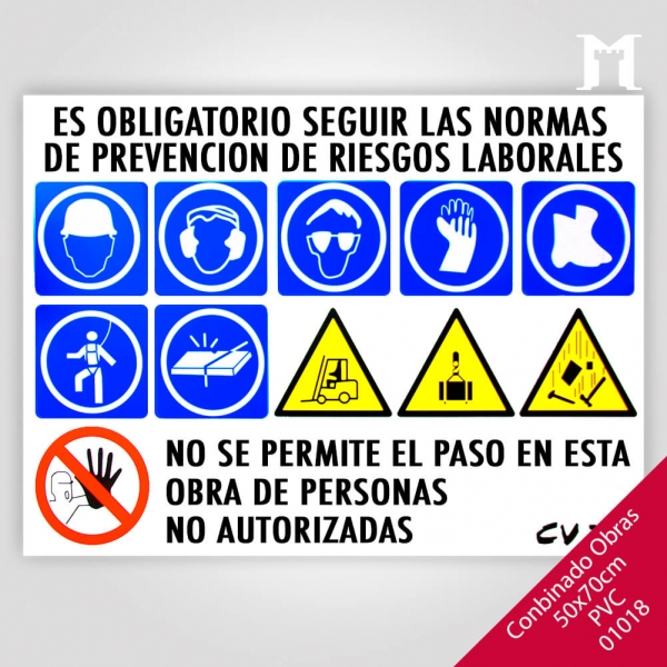 Foto principal CARTEL COMBINADO OBRA PVC 50X70CM 0390