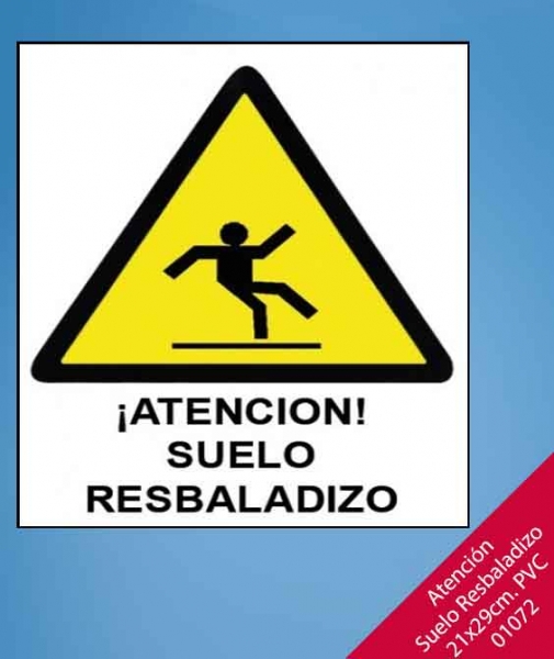 Foto principal CARTEL PVC 21X29.ATENCION SUELO RESBALADIZO