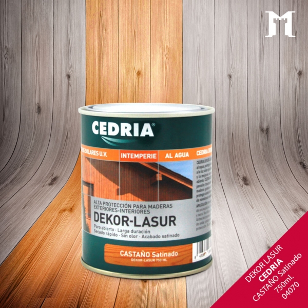 Foto principal CASTAÑO SATINADO CEDRIA DEKOR LASUR 750ML