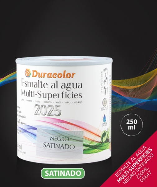 Foto principal ESMALTE AL AGUA MULTISUPERFICIES NEGRO SATINADO 250ml