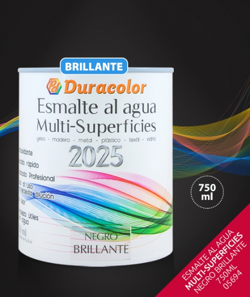 Foto principal ESMALTE AL AGUA MULTI-SUPERFICIES NEGRO BRILLANTE 750ml