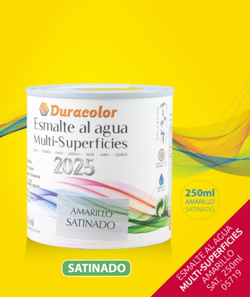 Foto principal ESMALTE AL AGUA MULTISUPERFICIES AMARILO SATINADO 250ml