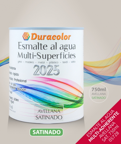 Foto principal ESMALTE AL AGUA MULTISUPERFICIES AVELLANA SATINADO 750ml
