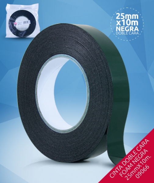 Foto principal CINTA DOBLE CARA FOAM NEGRA 25mmX10m
