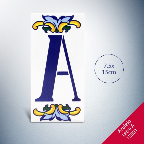 Foto principal AZULEJO LETRA A medidas 7.5x15cm