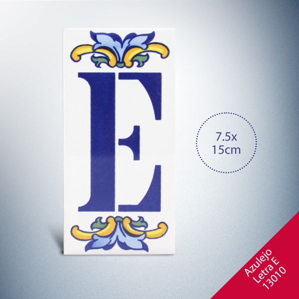 Foto principal AZULEJO LETRA E medidas 7.5x15cm