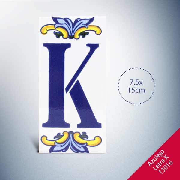Foto principal AZULEJO LETRA K medidas 7.5x15cm