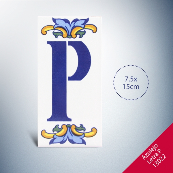 Foto principal AZULEJO LETRA P medidas 7.5x15cm