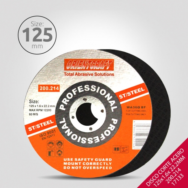 Foto principal DISCO CORTE ACERO 125X1.6MM 200.214
