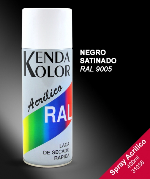 Foto principal SPRAY NEGRO SATINADO KENDA ACRÍLICO 400ml RAL 9005