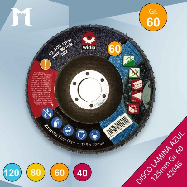 Foto principal DISCO LAMINA AZUL 125MM. GR.60