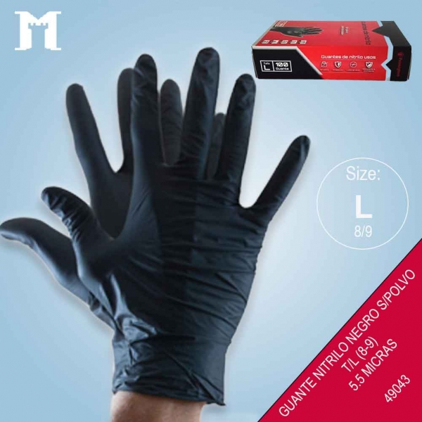Foto principal GUANTE NITRILO NEGRO SIN POLVO T.L