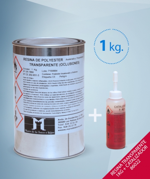 Foto principal RESINA TRANSPARENTE 1KG + CATALIZADOR