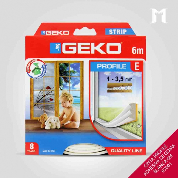 Foto principal BURLETE PERFIL E DE GOMA ADHESIVO BLANCO 6M