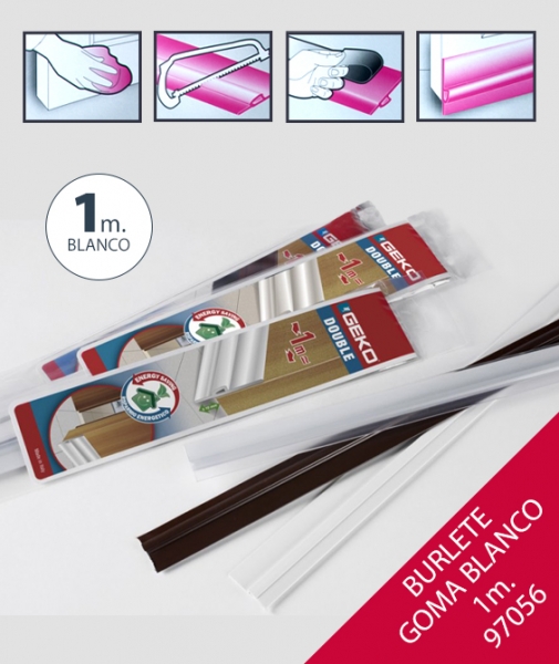 Foto principal BURLETE PARA PUERTAS ADHESIVO DE GOMA BLANCO 1M