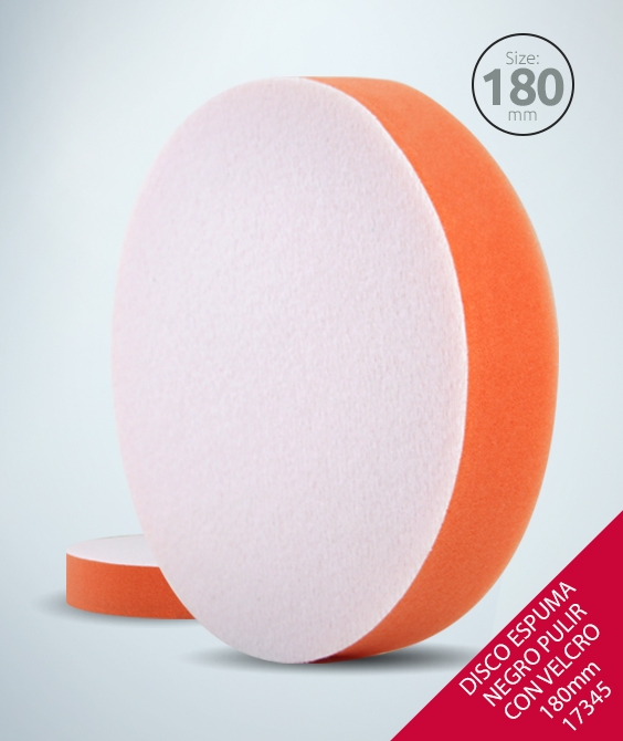 DISCO ESPUMA PULIR VELCRO NARANJA 180