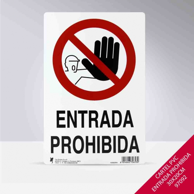 Señal Prohibido el Paso 30 x 20 cm Cartel Prohibido el Paso